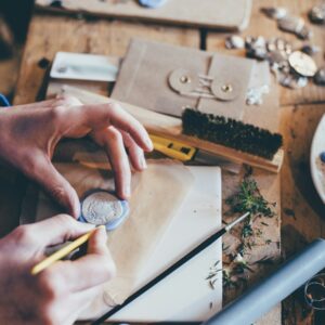 person doing handcrafts