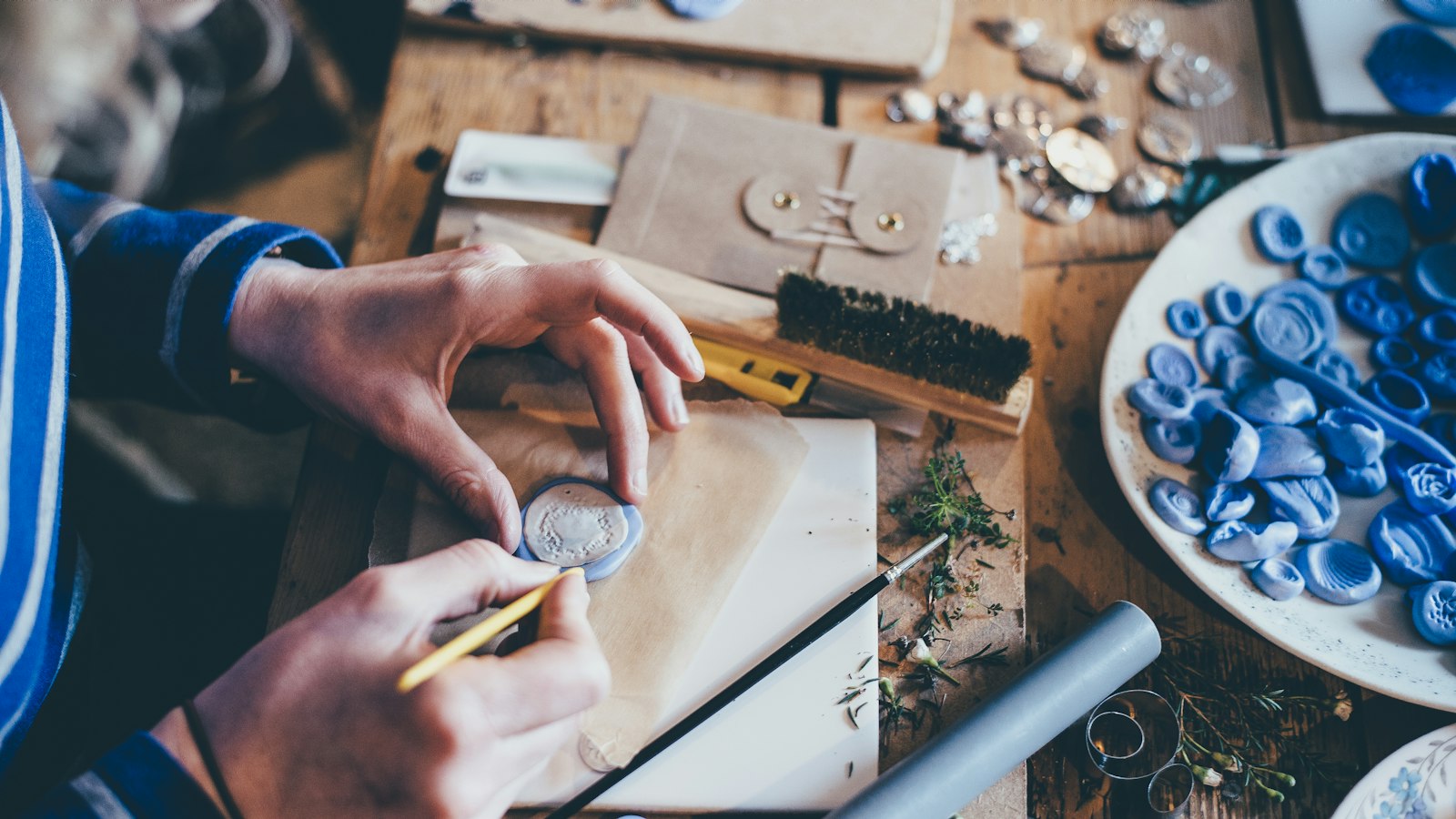 person doing handcrafts